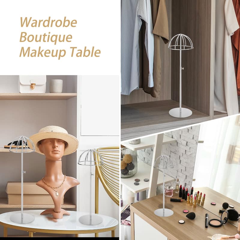 4x Hat Display Stand, Adjustable Height Hat Wigs Head for Display Hats