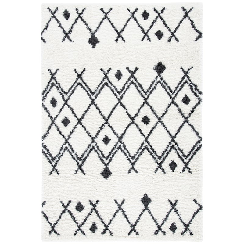 SAFAVIEH Berber Shag Jakolien Light Grey/Cream Rug - 8' x 10'