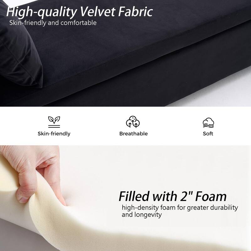 Velvet Storage Bench for Bedroom,End of Bed Bench for King Size Bed, Modern Upholstered Long Ottoman Bench for Entryway