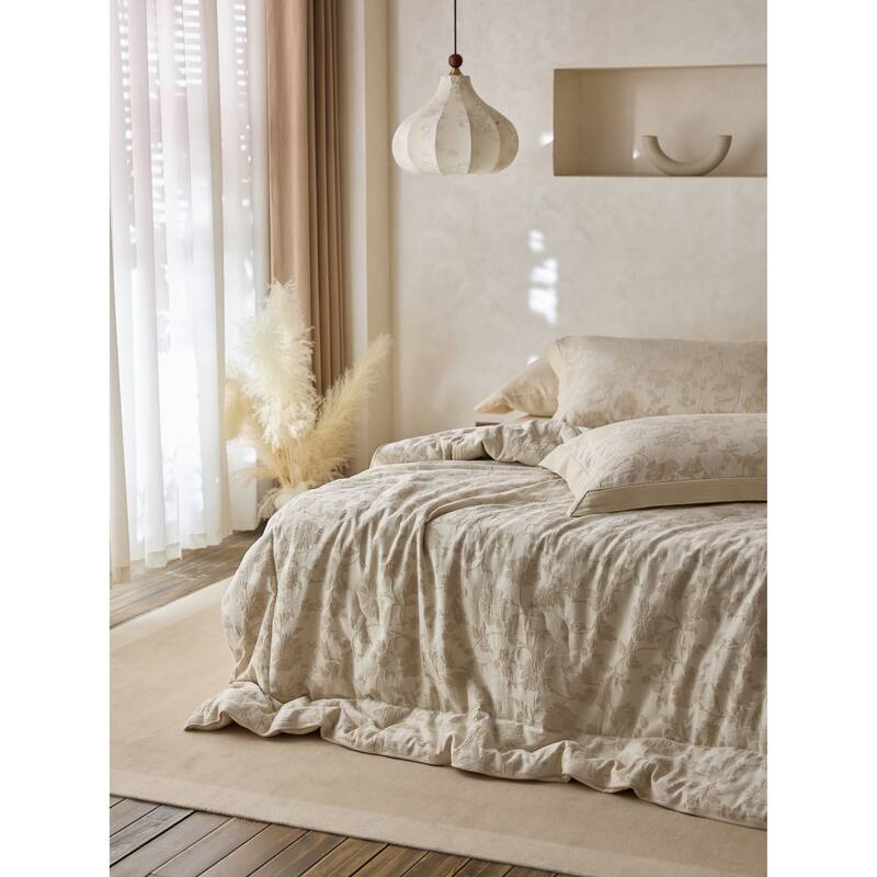 Evonne Jacquard Linen Cotton Quilt Set with Pillowcase