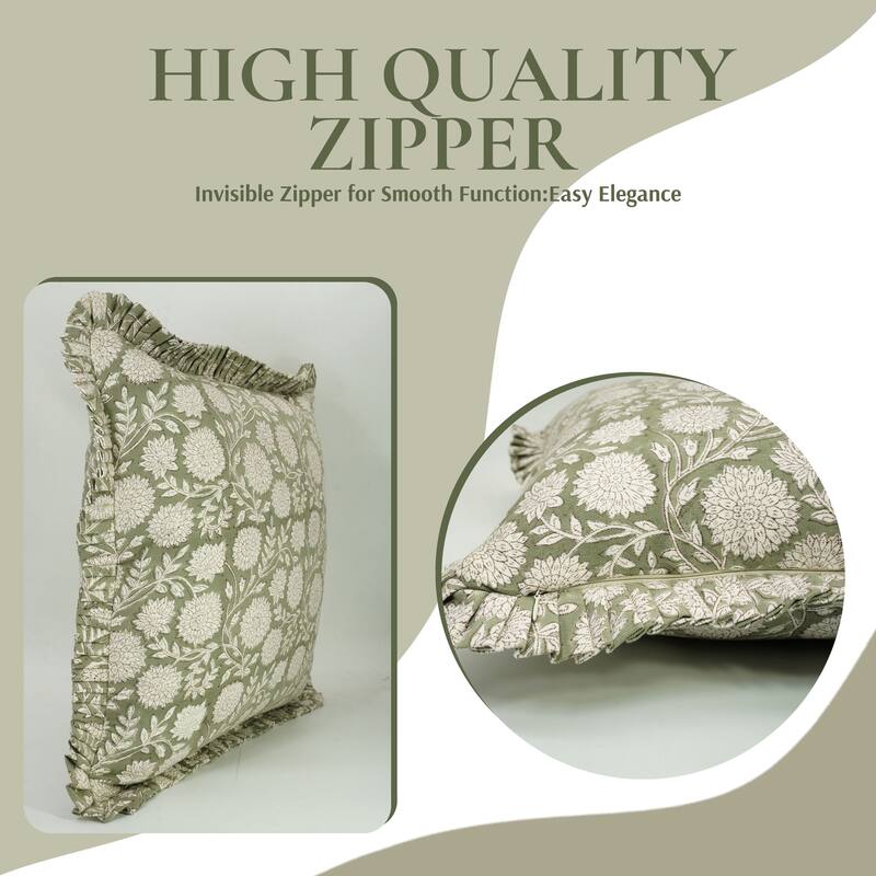 Sustainable Green Throw Pillow Cover By Fabdivine- RAJAT