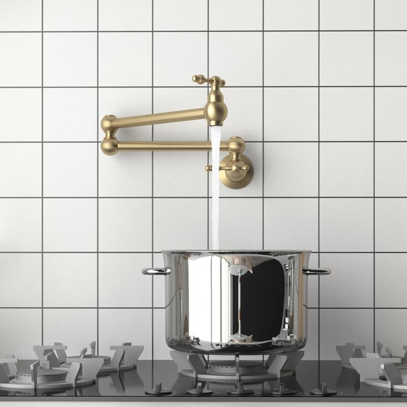 Clihome Traditional Wall Mounted Kitchen Pot Filler Faucet