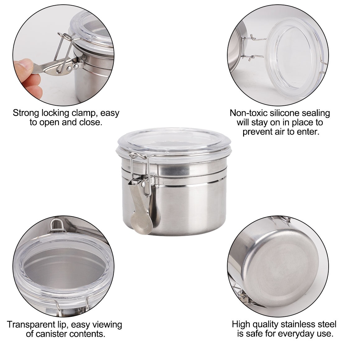 Stainless Steel Airtight Canister Food Container - On Sale - Bed