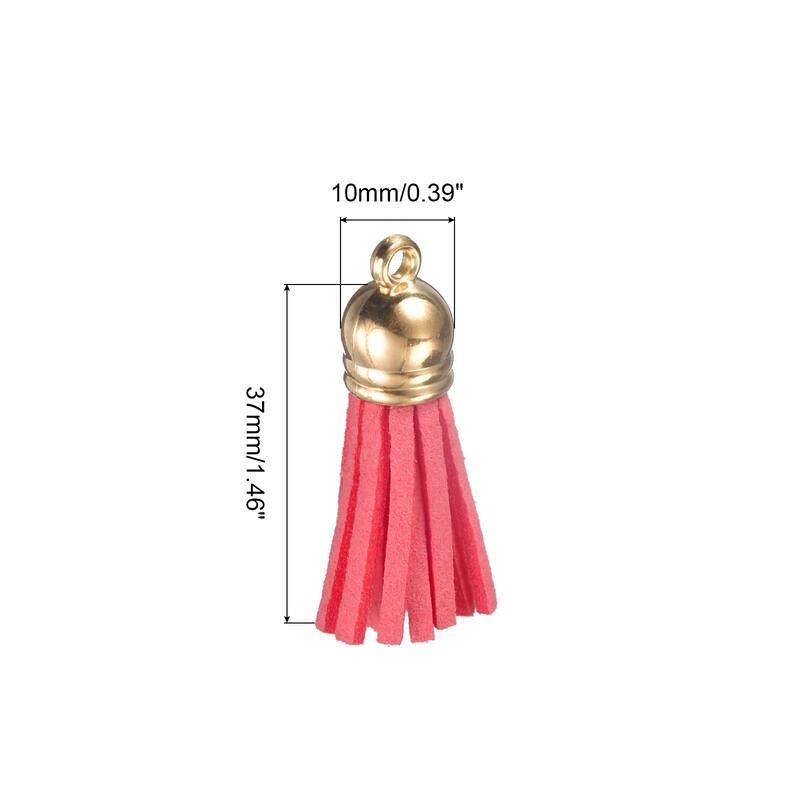 1.46" Leather Tassel Keychain for Bracelet DIY Craft Accessory 50Pcs