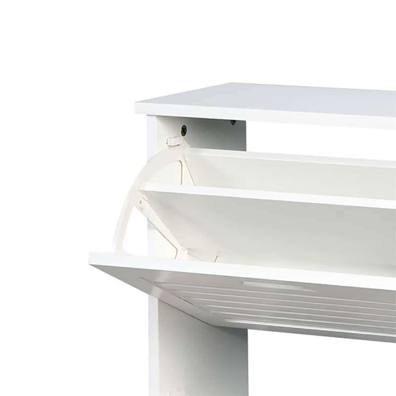 Modern Stylish Wooden Shoe Storage Cabinet, White