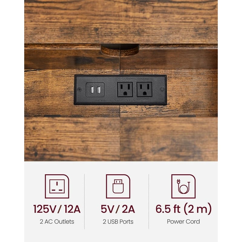 Charging Console Table with Outlets and USB Narrow Entryway Table for Hallway or Living Room