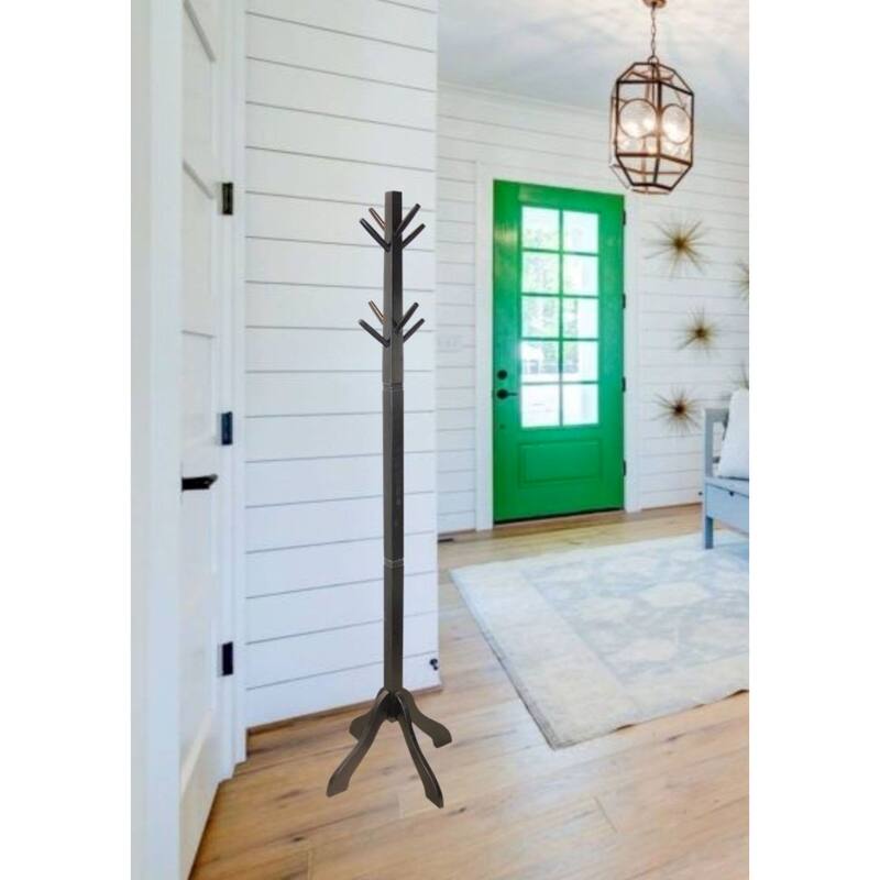 Porch & Den Holly Hill Solid Acacia Hall Tree