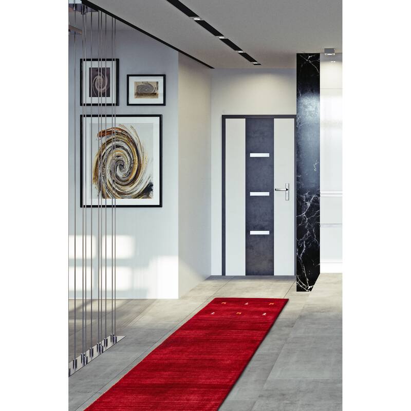 Kashkuli Gabbeh Red Rug 2'8" x 11'3" - 2'8 x 11'3