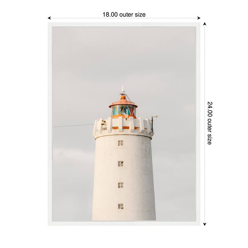 Kate and Laurel Sylvie Grotta Lighthouse Iceland Framed Canvas by Crystal Lynn Collins