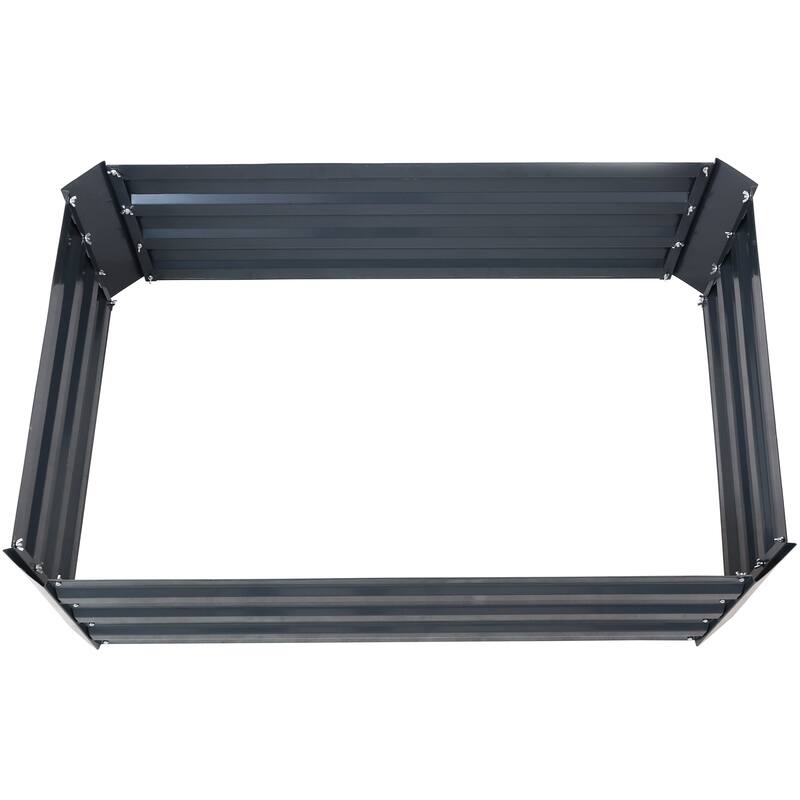 Sunnydaze Galvanized Steel Raised Garden Bed - 4' x 3' - 47.5" x 35.5" x 11.75"
