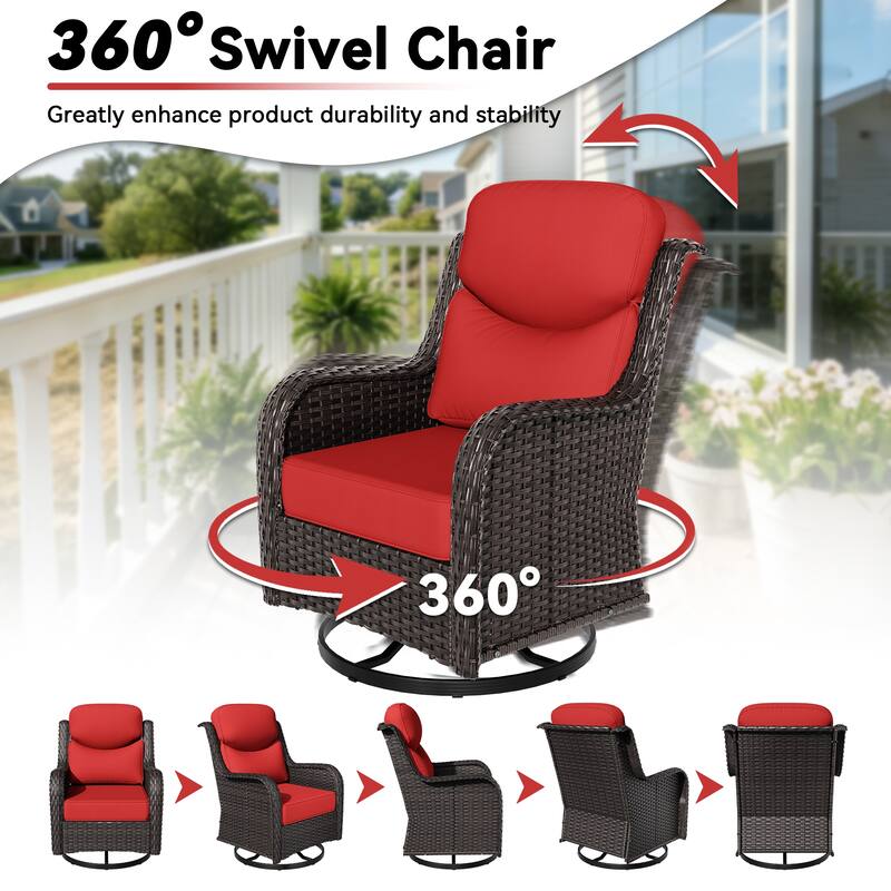 COZYWOR 2-person Outdoor Rattan Seating Group With Cushions