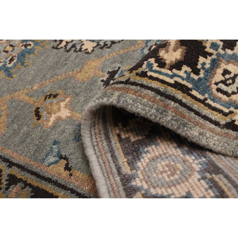 ECARPETGALLERY Hand-knotted Finest Agra Jaipur Teal Wool Rug - 2'6 x 7'9