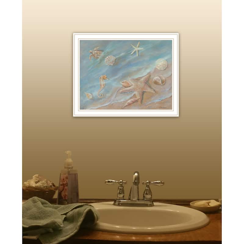 TrendyDecor4U Contemporary "Seashore Star I" Framed Print Wall Art