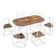 preview thumbnail 15 of 32, Modern 7-Piece Dining Table Set with Faux Marble Compact 55Inch Kitchen Table Set for 6