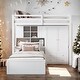 preview thumbnail 2 of 28, Twin Size Bunk Bed with Drawers, Wardrobe, Storage Shelves and Hydraulic Bed