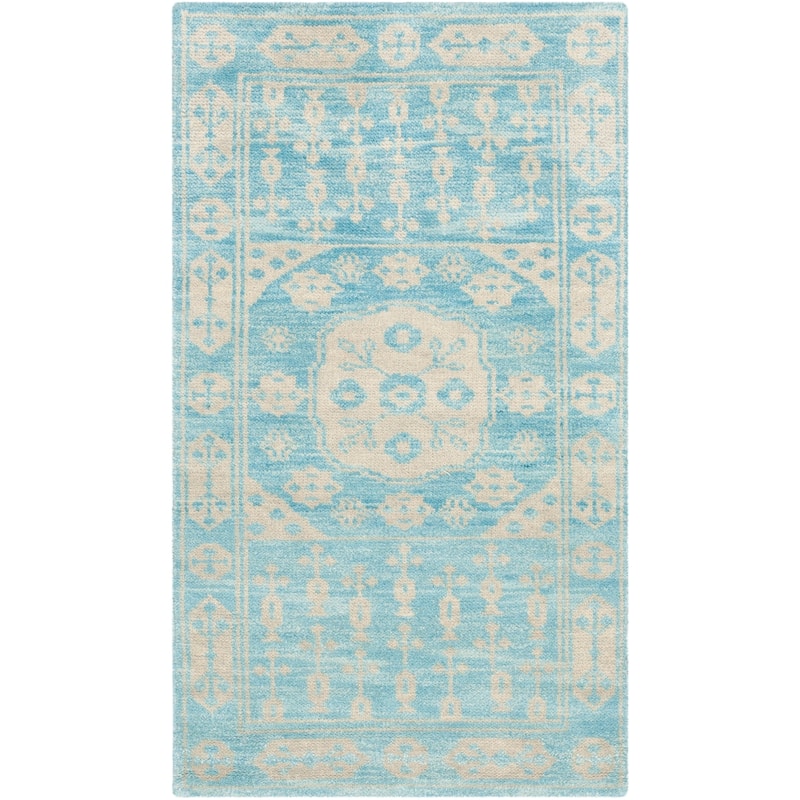 SAFAVIEH Hand-knotted Kenya Ma'Anit Southwestern Tribal Wool Rug - 4' x 6' - Blue
