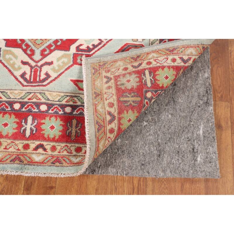 Oriental Blue Kazak Area Rug Hand-Knotted Wool Carpet - 3'8" x 5'8"