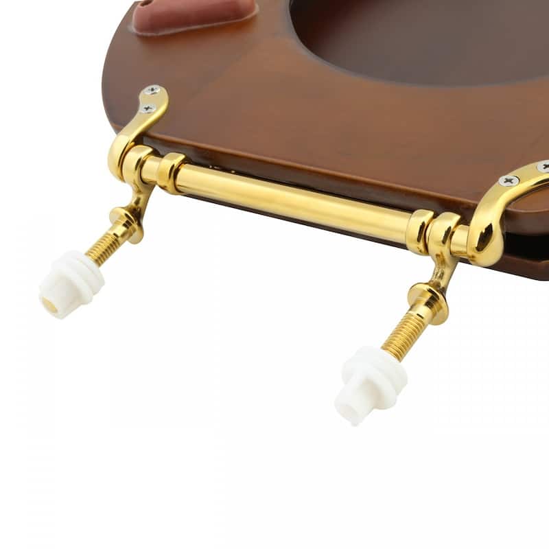 Solid Brass Toilet Seat Hinge Replacement Adjustable Toilet Seat Hinges with Hardware - Gold
