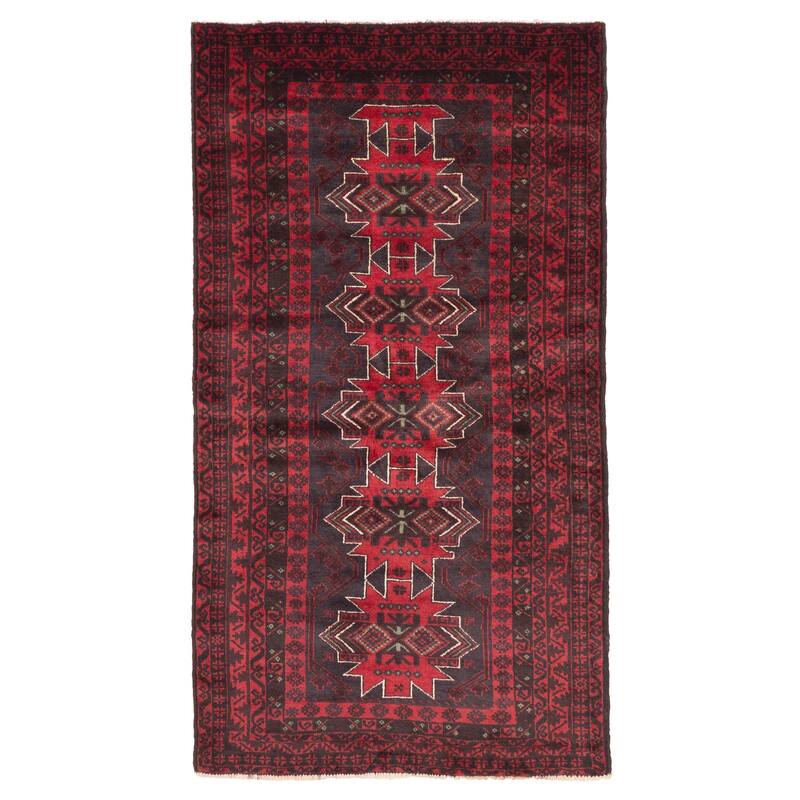 ECARPETGALLERY Hand-knotted Teimani Red Wool Rug - 3'9 x 6'10