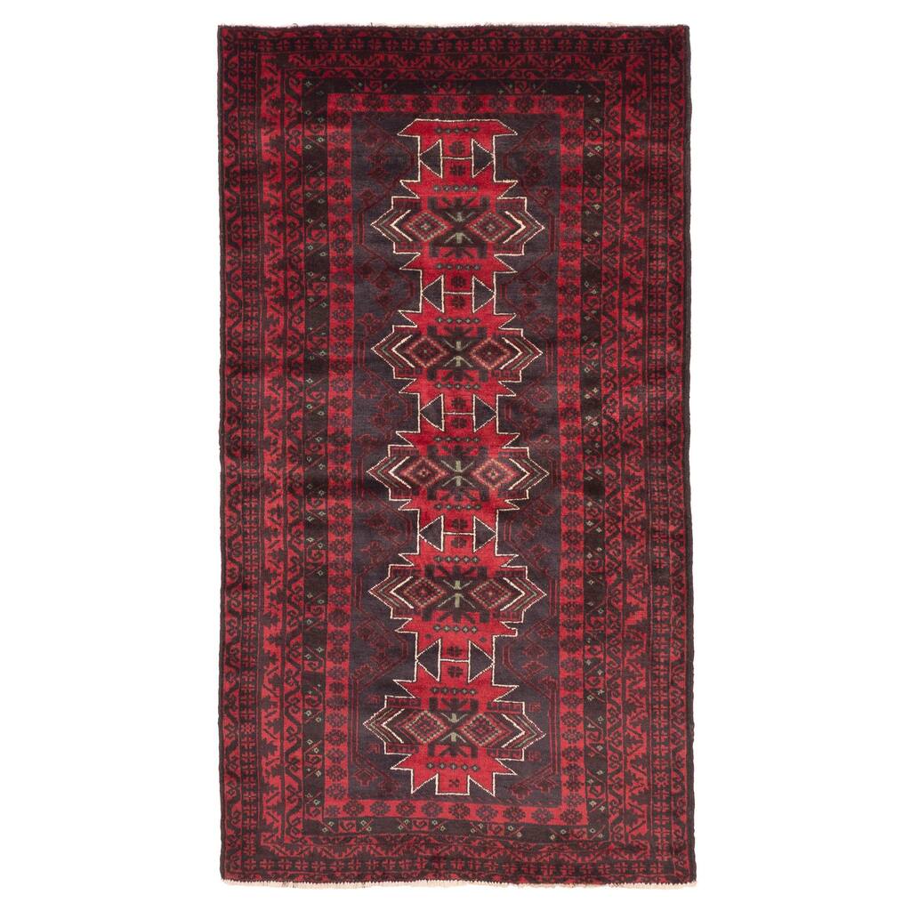 ECARPETGALLERY Hand-knotted Teimani Red Wool Rug - 3'9 x 6'10