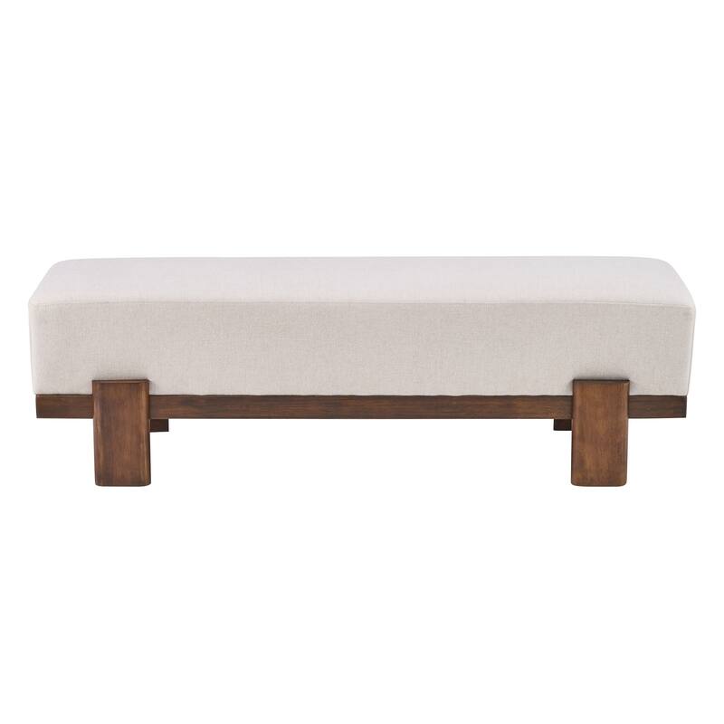 Christopher Knight Home - Kirov 54.75" Modern Upholstered Entryway Bench with 9" Thick Cushioned Seat & Solid Wood Legs