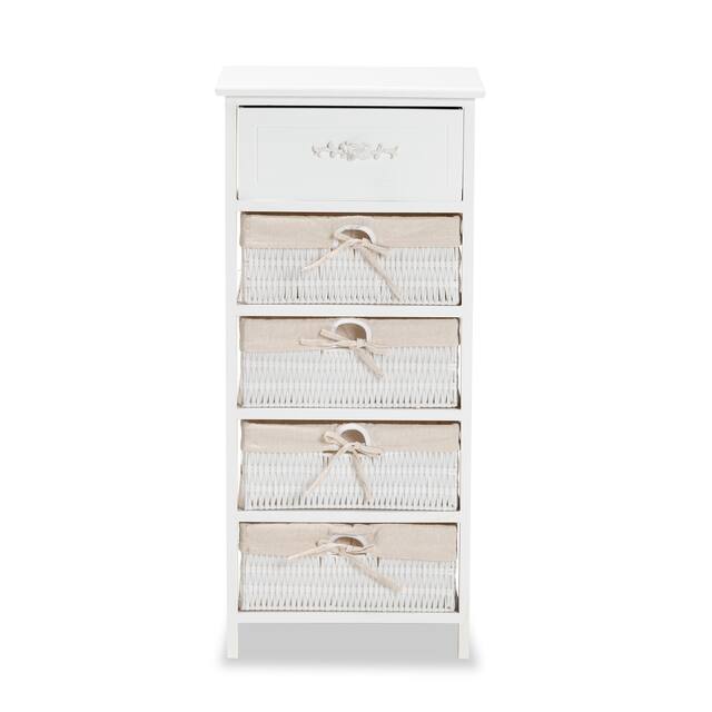 Madelia Modern and Contemporary 1-Drawer Wood Storage Unit-White