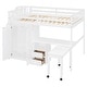 preview thumbnail 6 of 55, Space-Saving Loft Bed with Storage Stairs & Two Drawers, Wooden Full Bed Frmae wiht Shelves Wardrobe, Movable table & Side Desk