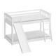 preview thumbnail 2 of 7, Heavy Duty Wood White Bunk Bed with Slide, Stairs, and Safety Guardrails