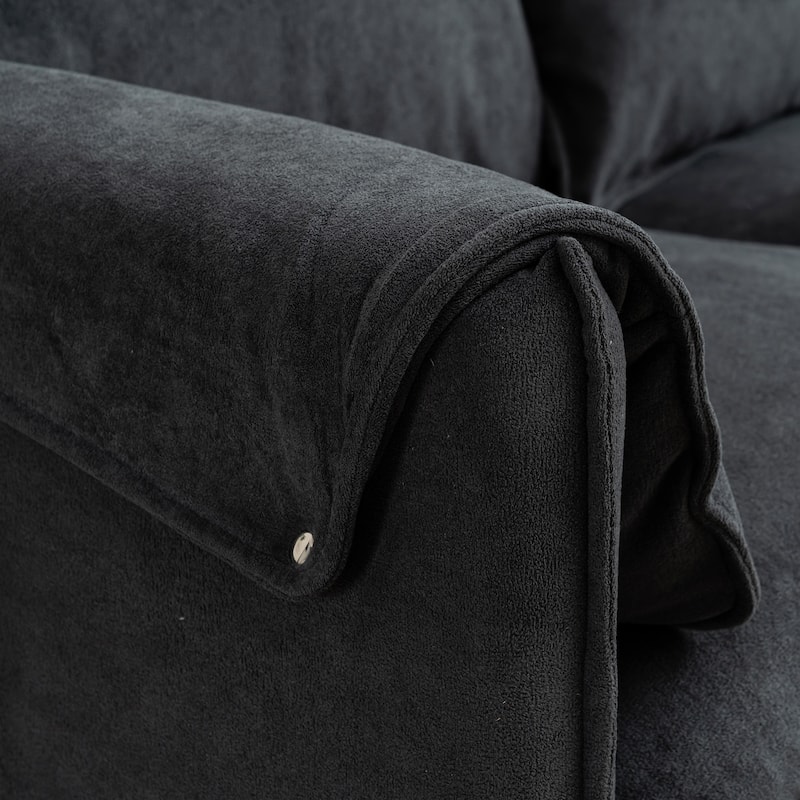 Convertible L-shaped Chaise Sectional Sofa with Storage Ottoman