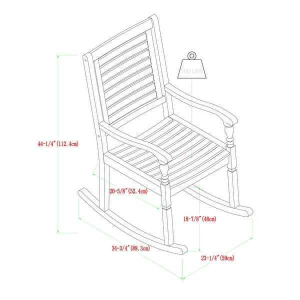 Middlebrook Surfside Acacia Wood Outdoor Rocking Chair