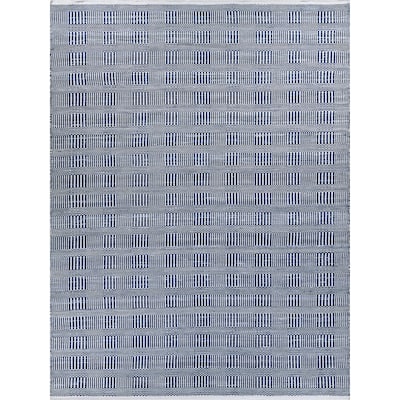 EXQUISITE RUGS Naples Indoor/Outdoor Flatweave PET yarn Ivory/Blue Area Rug.