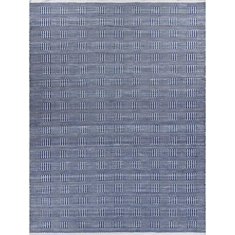 EXQUISITE RUGS Naples Indoor/Outdoor Flatweave PET yarn Ivory/Blue Area