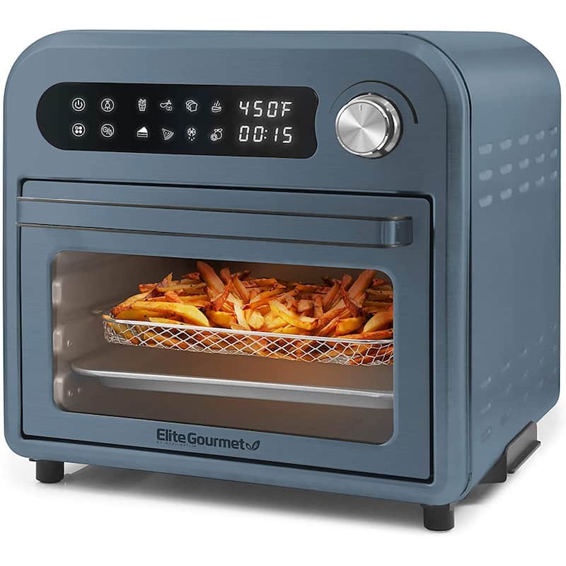Elite Gourmet Infinite-Use Air Fryer Oven, Stainless Steel