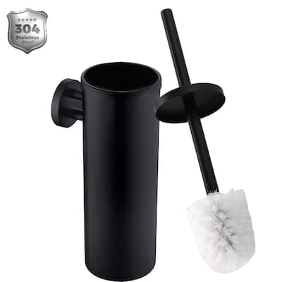 14" Stainless Steel Toilet Brush and Holder Toilet Brush Holder Set - N/A
