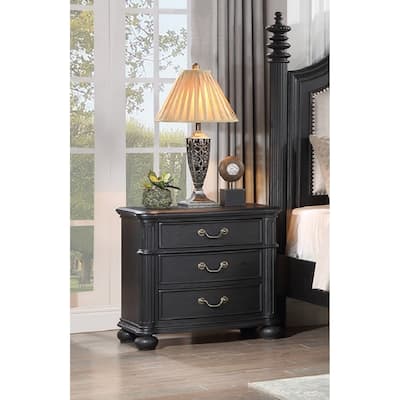 1pc Traditional Vintage Antique Drawer Pull 3-Drawer Nightstand