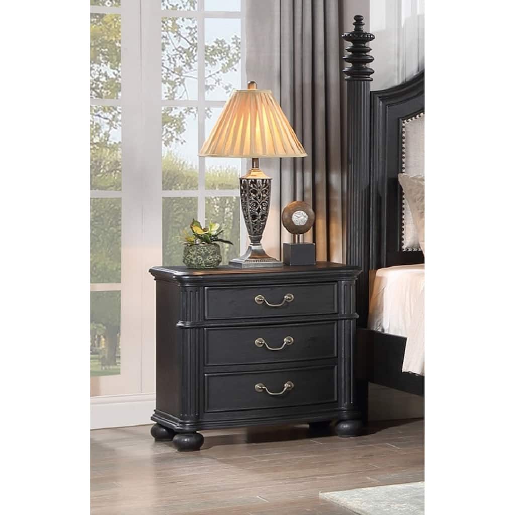 1pc Vintage Antique Drawer Pull 3-Drawer Nightstand