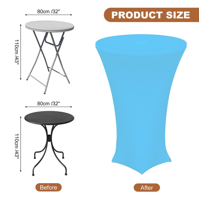 Cocktail Tablecloth Spandex Stretch Tablecloth Table Cover, 1 Pcs - Sky Blue - 32" x 43"