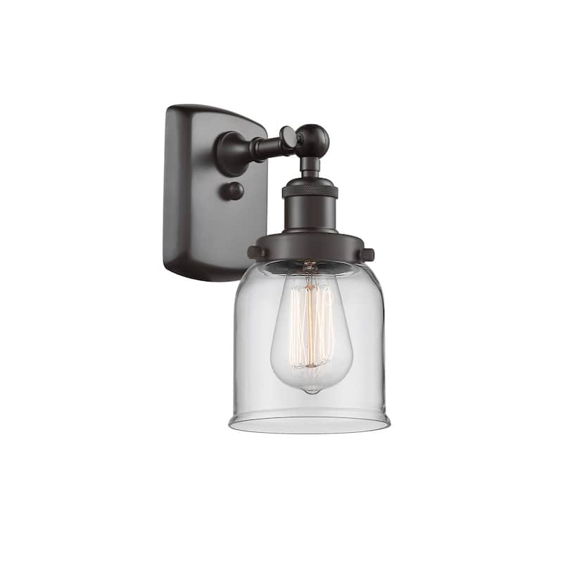 Innovations Lighting Small Bell 5" Wide Bathroom Sconce - Oil Rubbed Bronze / Clear