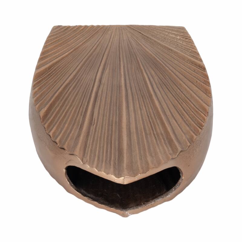 Metal Textured Decorative Vase - Champagne