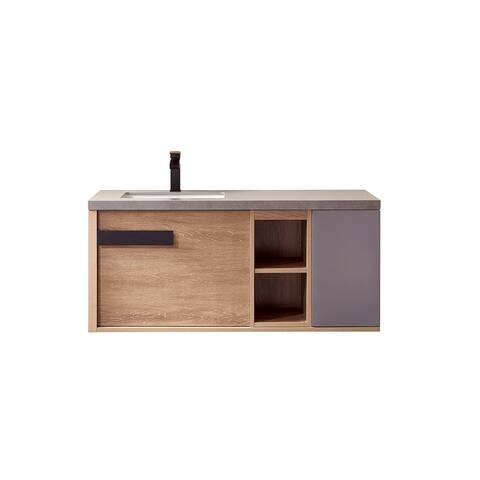 Carcastillo 47" Single Vanity in Oak with Sintered Stone Top