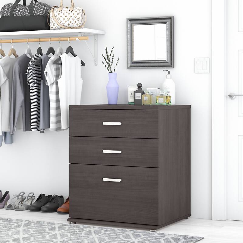 Universal Closet Organizer with Drawers by Bush Business Furniture - Storm Gray