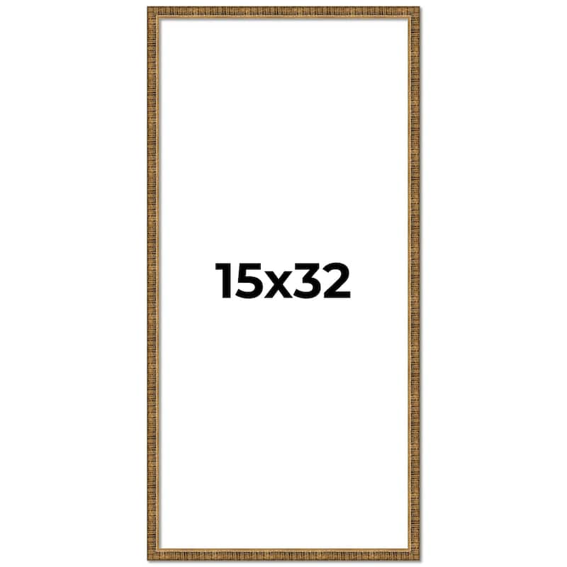 15x32 Frame Gold Solid Wood Picture Frame - Complete Modern Photo