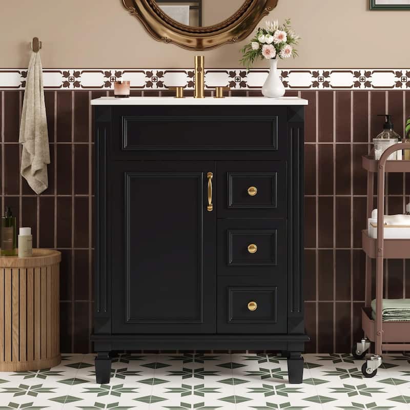24" Bathroom Vanity with Ceramic Sink