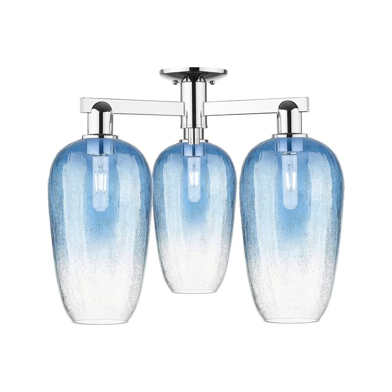 Innovations Lighting Downtown Urban - Brookhaven Flute - 3 Light 25" Semi-Flush Mount