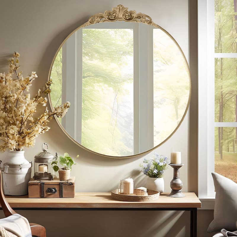 Antique Wall Mirror Baroque Vintage Mirror - 32X30 - Gold