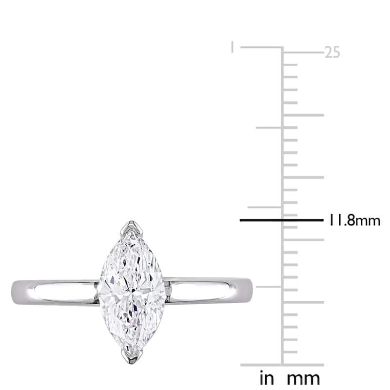 Miadora 1ct TDW Marquise-Cut Diamond Solitaire Engagement Ring in 14k White Gold