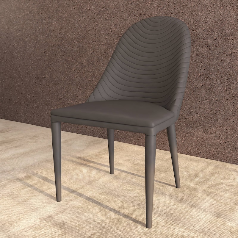 Seville Dining Chair Upholstered in Leather with Iron Legs Set of 4