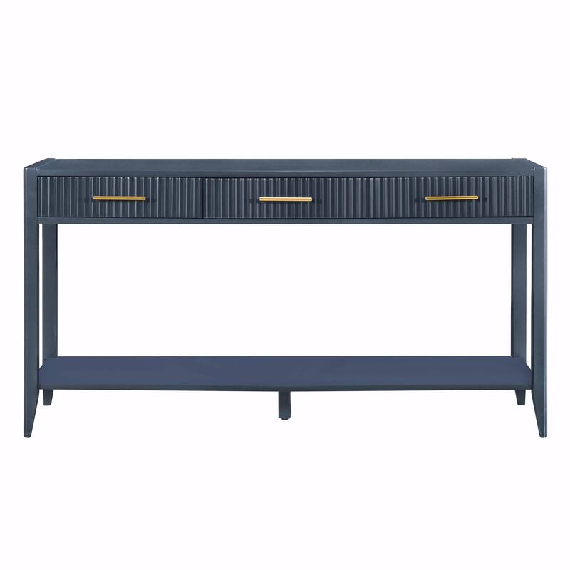 High-Quality Entryway Console Table with Vertical Stripe Drawers