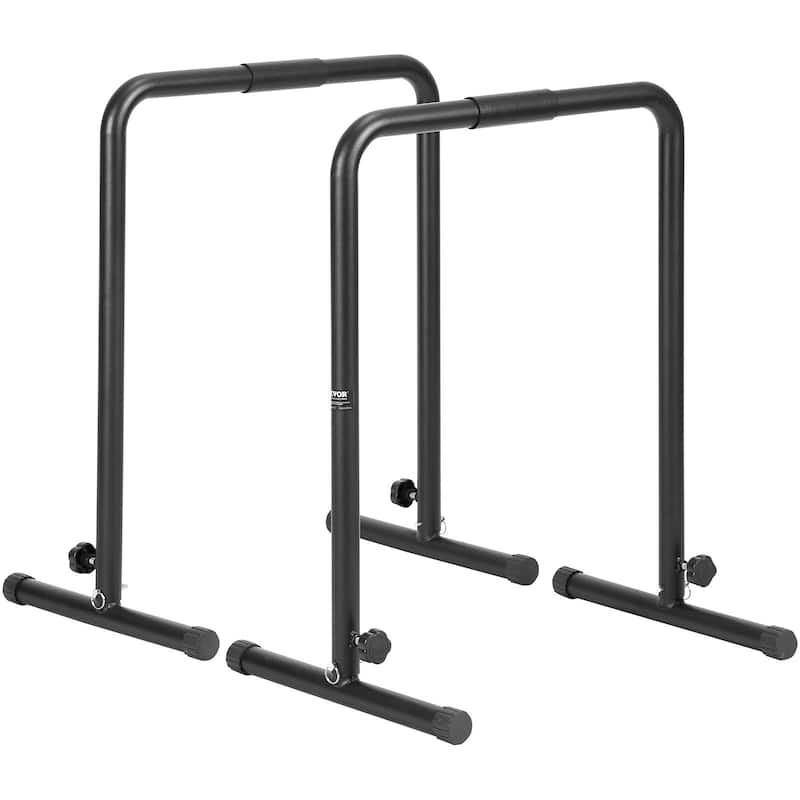 Adjustable Steel Dip Bar 440 lbs. Capacity, 3 Levels, Portable Gym - 25.8" x 18.85" x 40.23"
