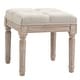 preview thumbnail 9 of 14, HOMCOM 15.75" Vintage Ottoman, Tufted Foot Stool with Upholstered Seat, Rustic Wood Legs for Bedroom, Living Room